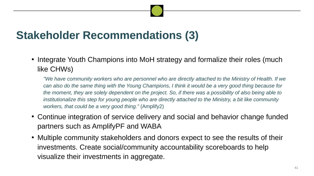 Performance Evaluation for USAID/West - slide 41 of 68