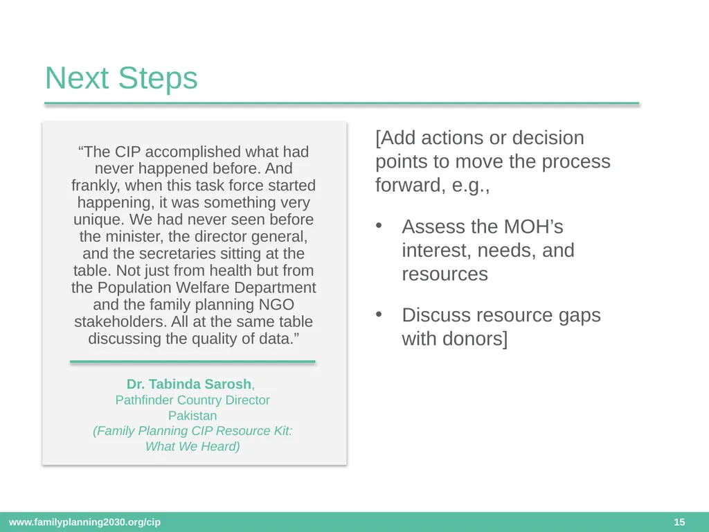 Costed Implementation Plan Resource Kit Date: - slide 15 of 16