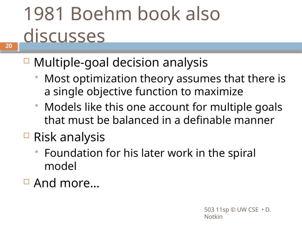 CSE503: Software Engineering Research approaches, - slide 20 of 42