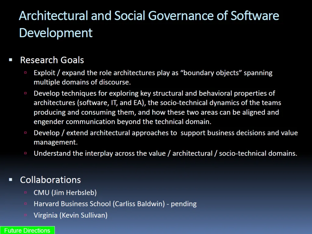 CSE503: Software Engineering Research approaches, - slide 40 of 42