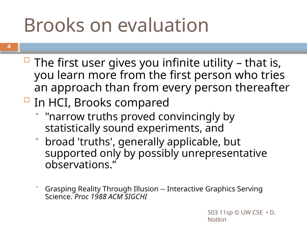 CSE503: Software Engineering Research approaches, - slide 4 of 42