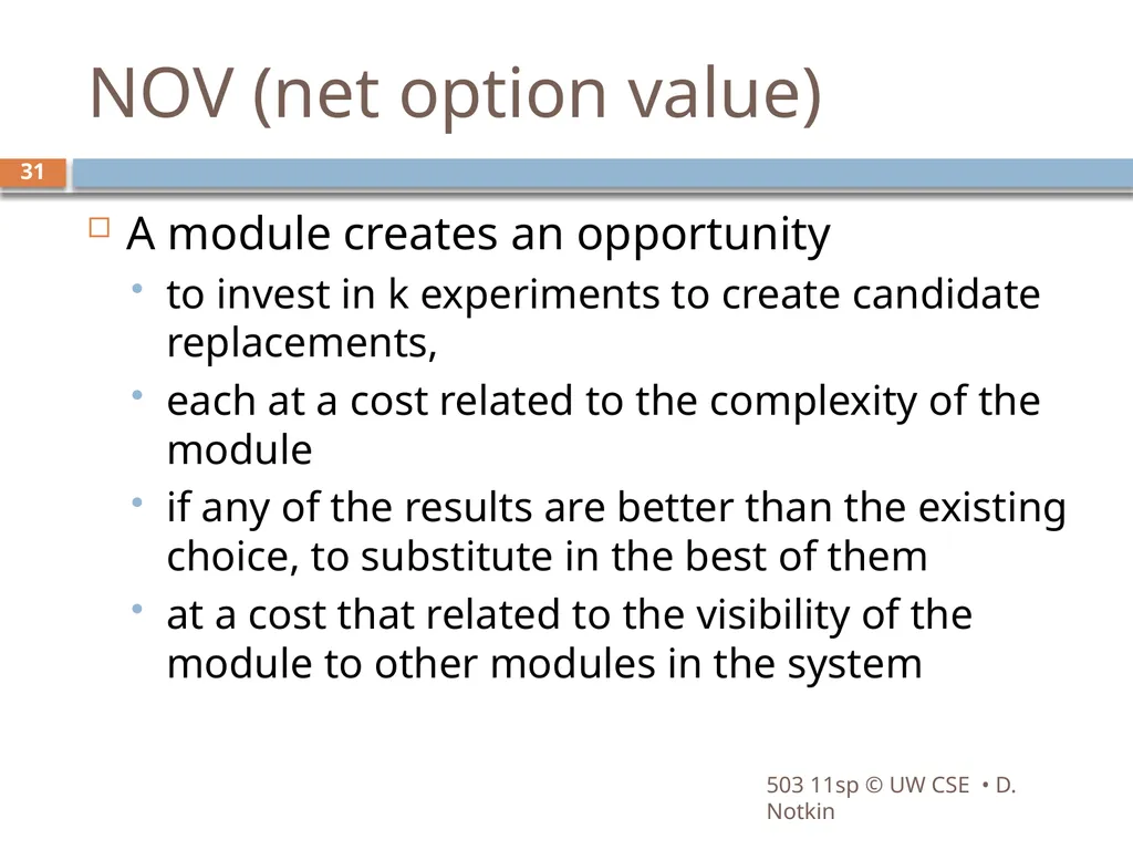 CSE503: Software Engineering Research approaches, - slide 31 of 42