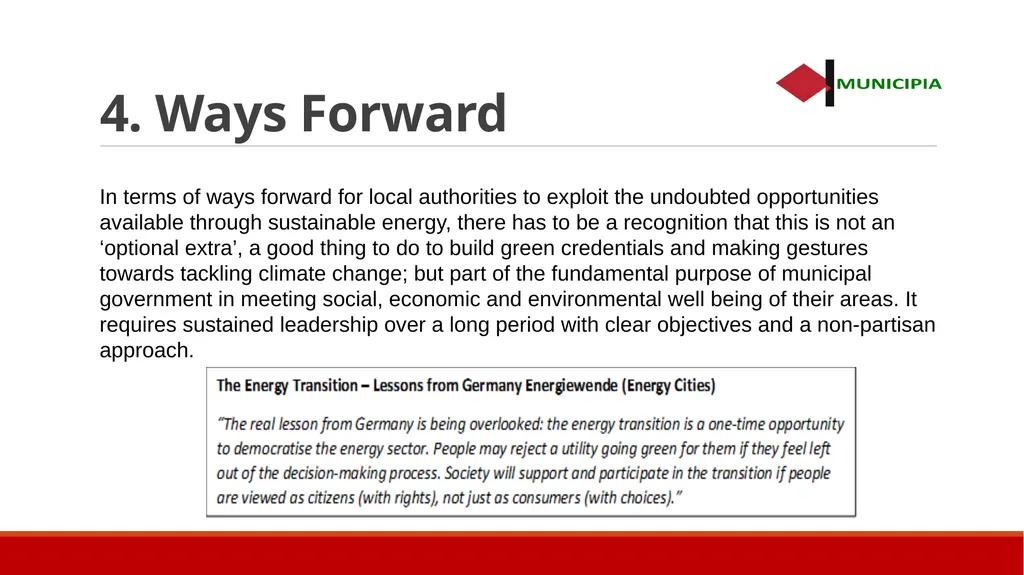 Local authorities and Sustainable Energy – - slide 6 of 10