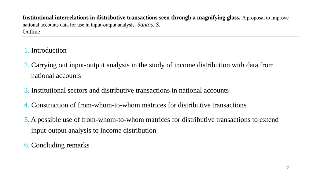30th International Input-Output Association - slide 2 of 22