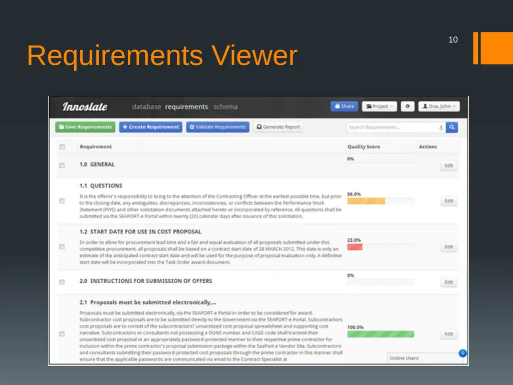 Innoslate™ Systems Engineering Management Tool - slide 10 of 23