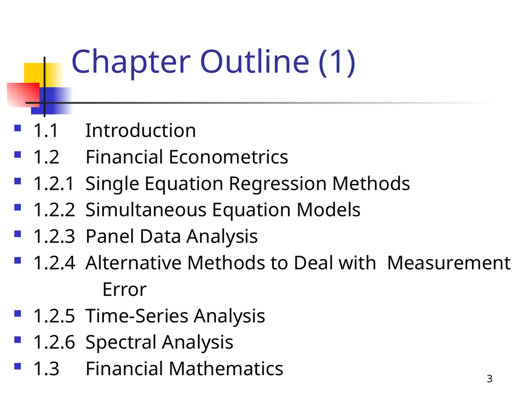 1 Introduction to Financial Econometrics, - slide 3 of 67