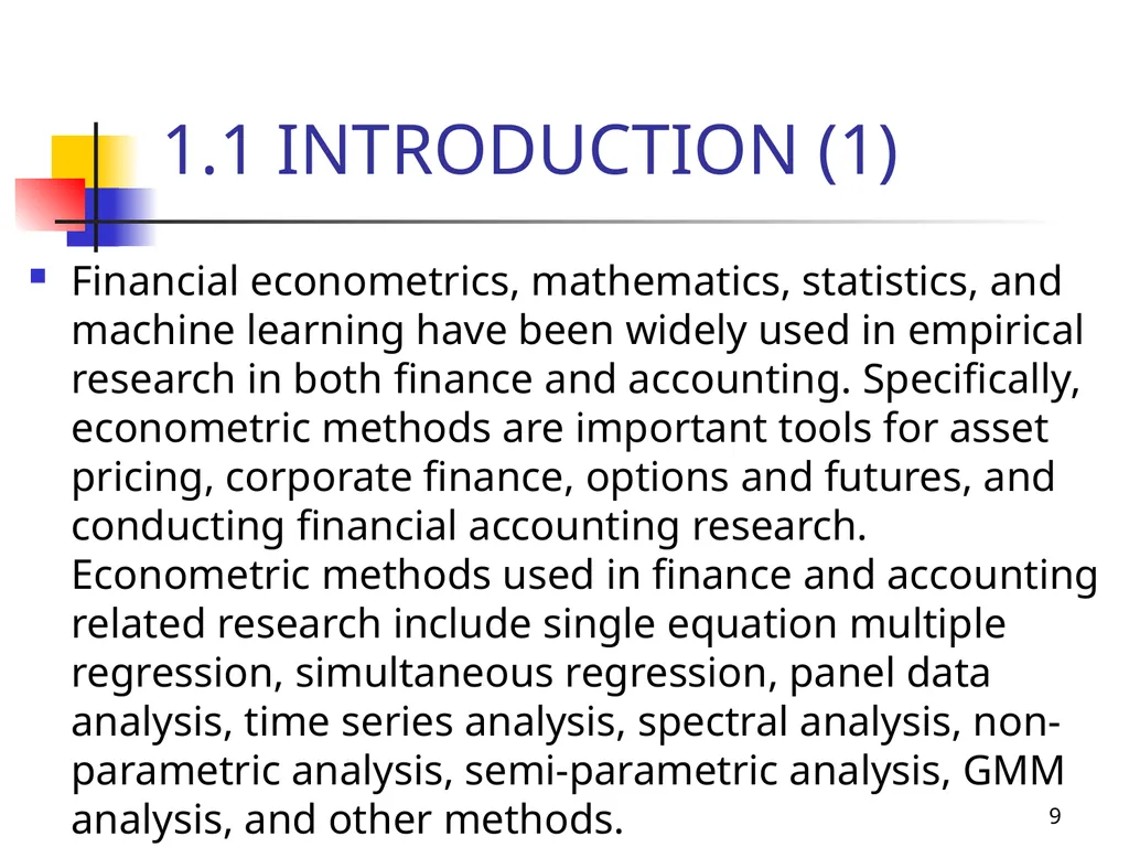 1 Introduction to Financial Econometrics, - slide 9 of 67