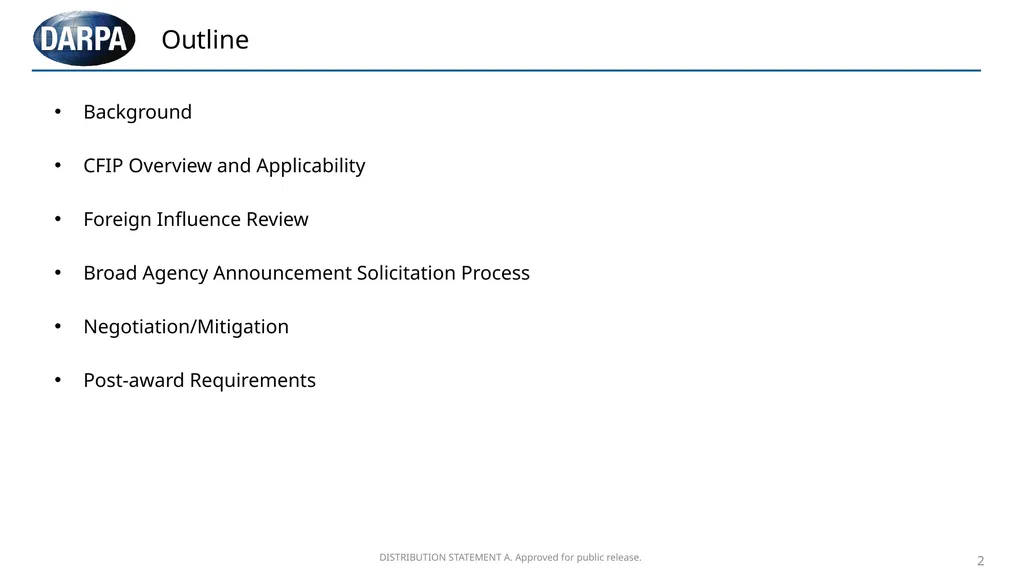 DISTRIBUTION STATEMENT A. Approved for public - slide 2 of 9