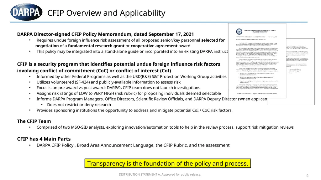 DISTRIBUTION STATEMENT A. Approved for public - slide 4 of 9