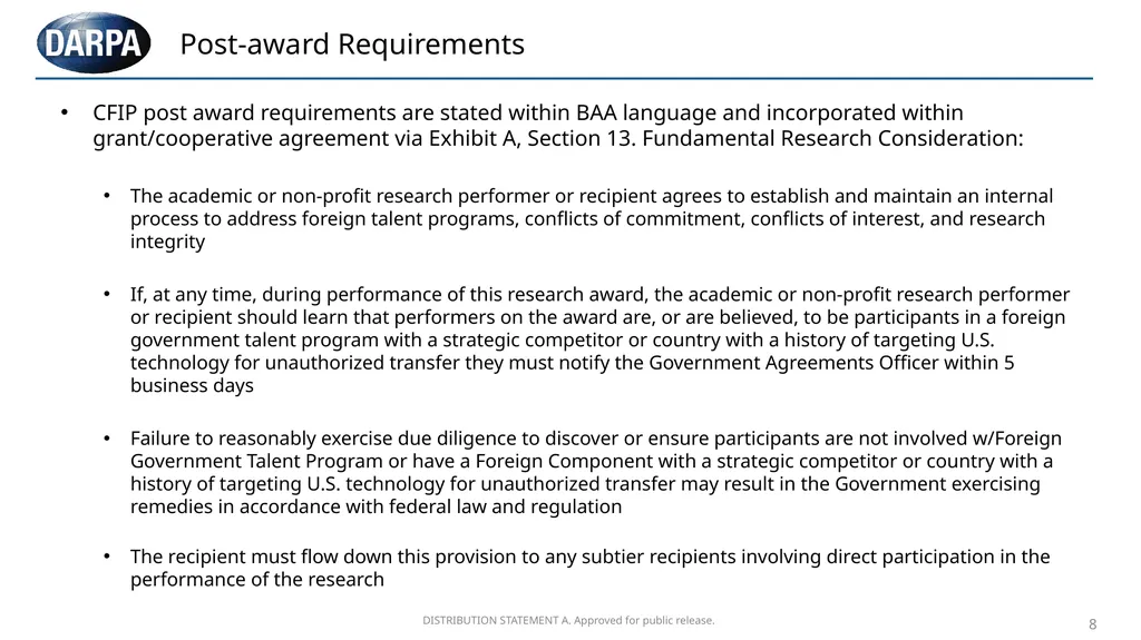 DISTRIBUTION STATEMENT A. Approved for public - slide 8 of 9