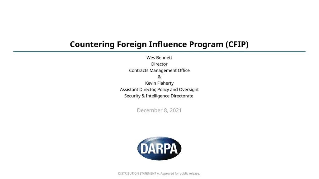 DISTRIBUTION STATEMENT A. Approved for public - slide 1 of 9