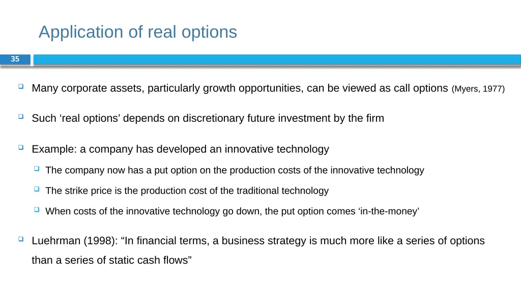 Corporate Finance for Long-Term Value Chapter 19: - slide 35 of 48