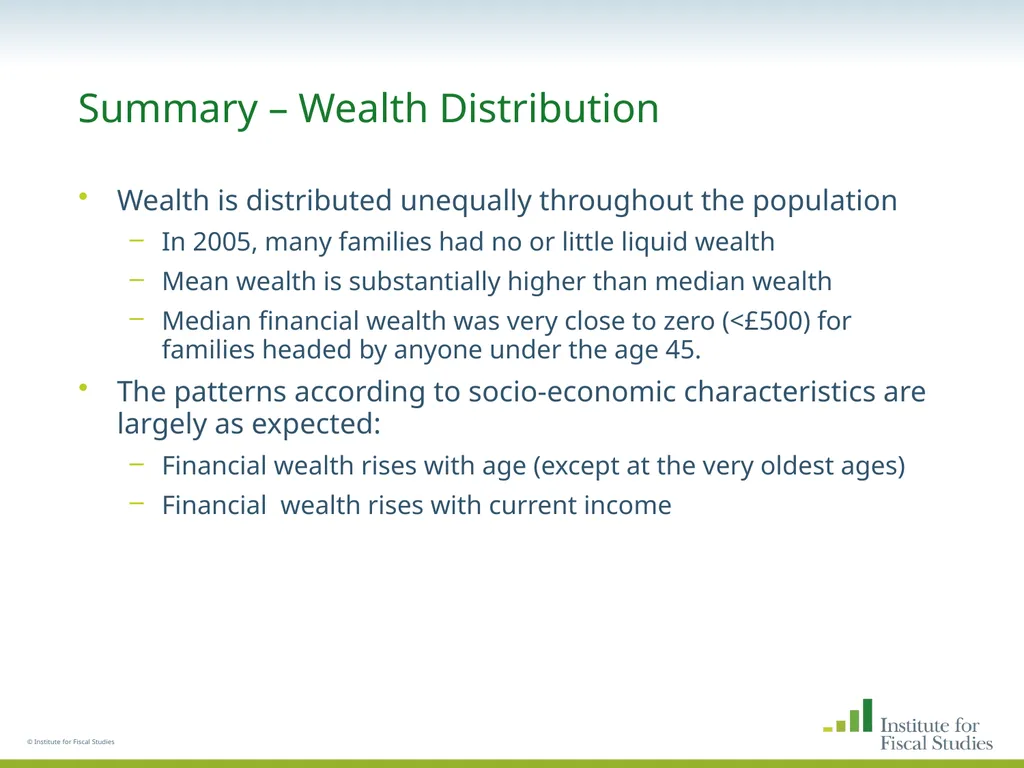 © Institute for Fiscal Studies The wealth and - slide 32 of 35