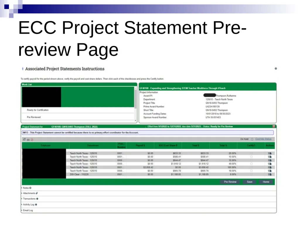 Effort Reporting Overview Summer 2023 Goals of - slide 20 of 27