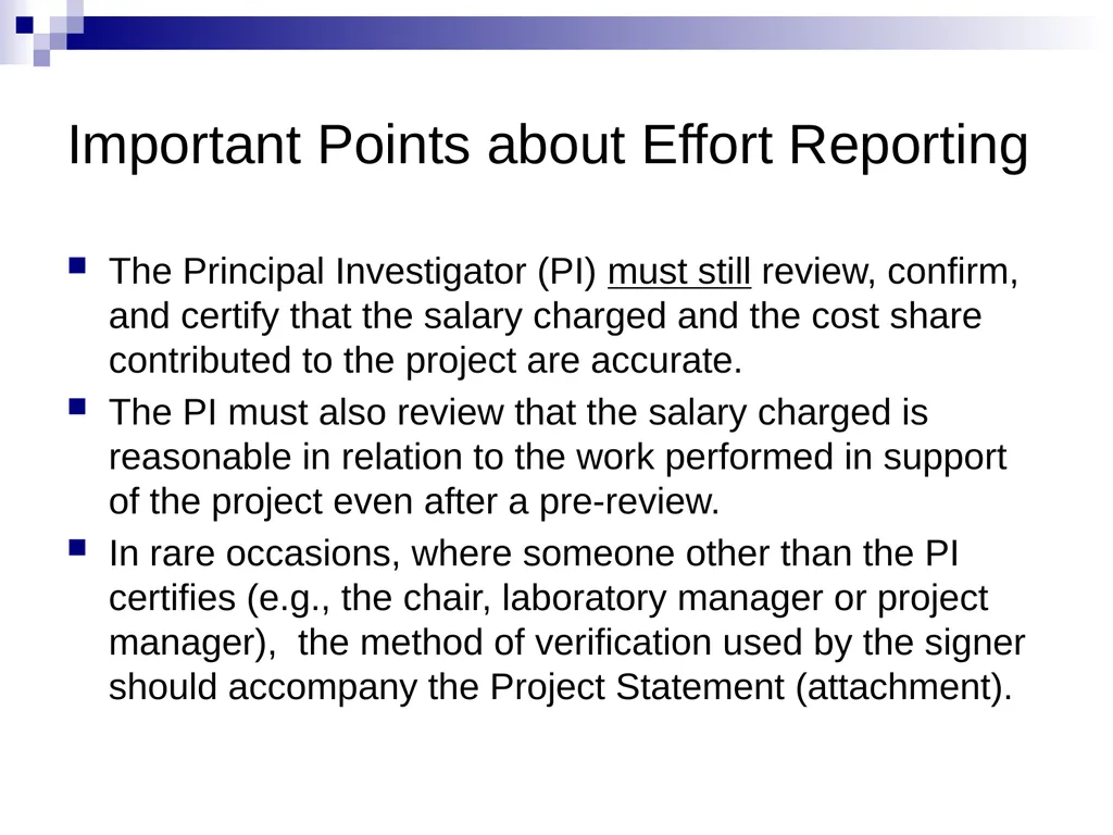 Effort Reporting Overview Summer 2023 Goals of - slide 21 of 27