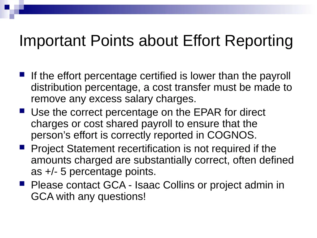 Effort Reporting Overview Summer 2023 Goals of - slide 22 of 27