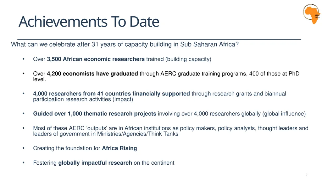 From Research to Sustainable Development Action: - slide 5 of 7
