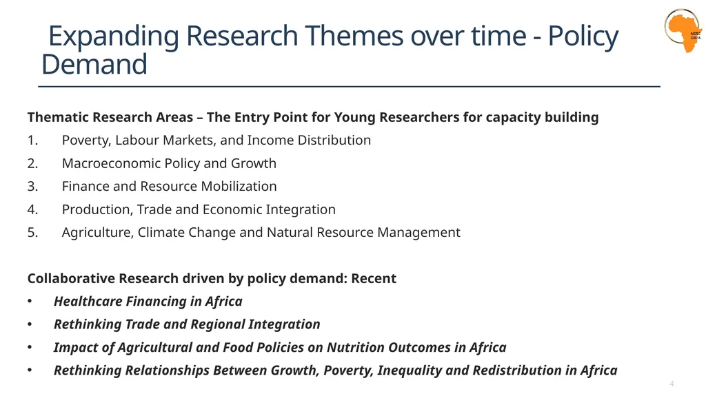 From Research to Sustainable Development Action: - slide 4 of 7