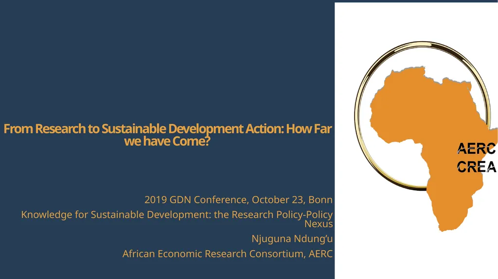 From Research to Sustainable Development Action: - slide 1 of 7