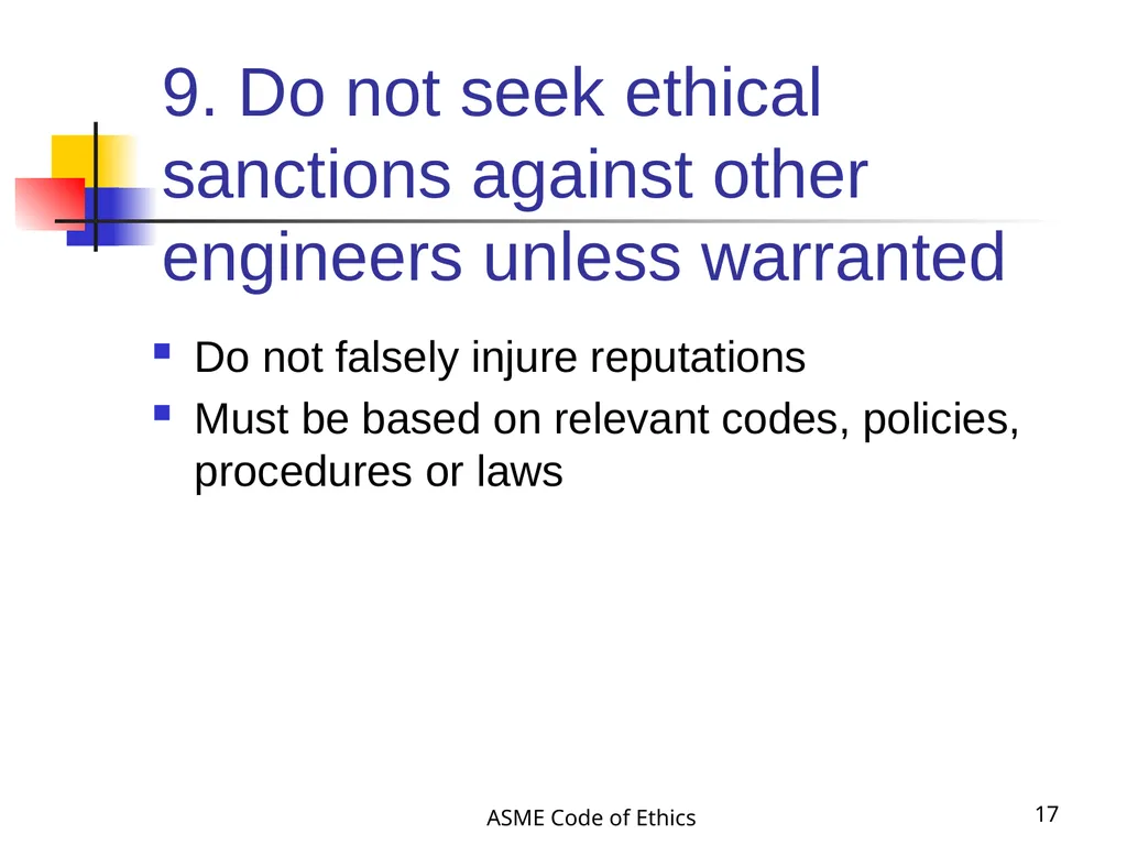 ASME Code of Ethics 1 Engineering Ethics - slide 17 of 18