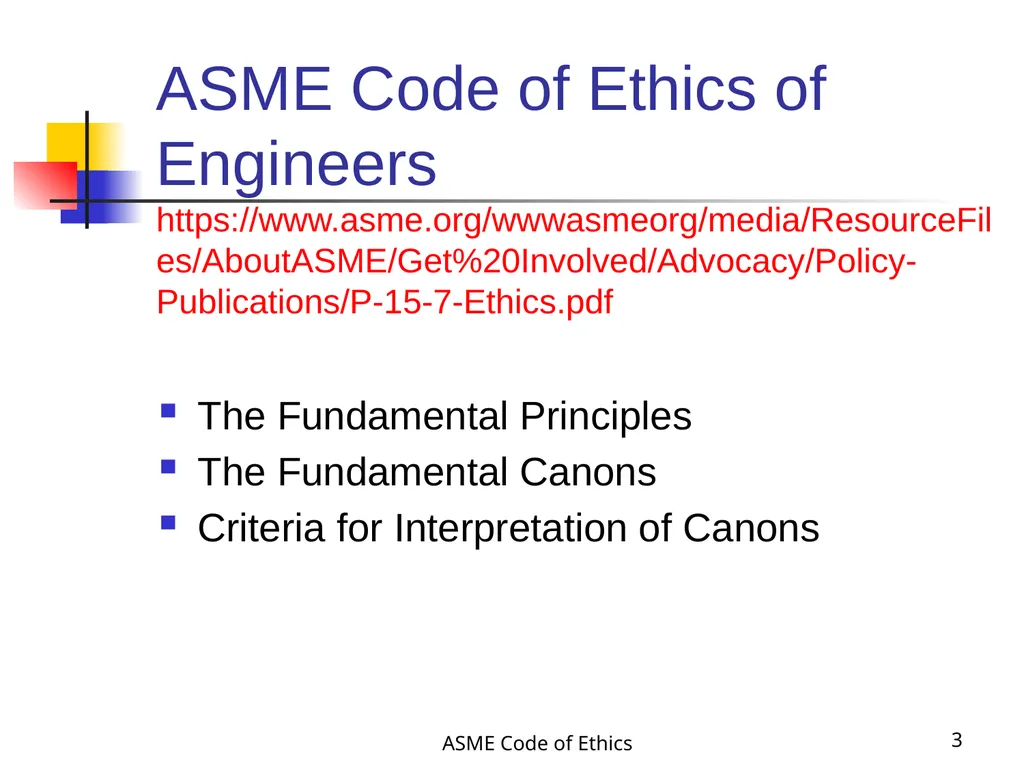 ASME Code of Ethics 1 Engineering Ethics - slide 3 of 18
