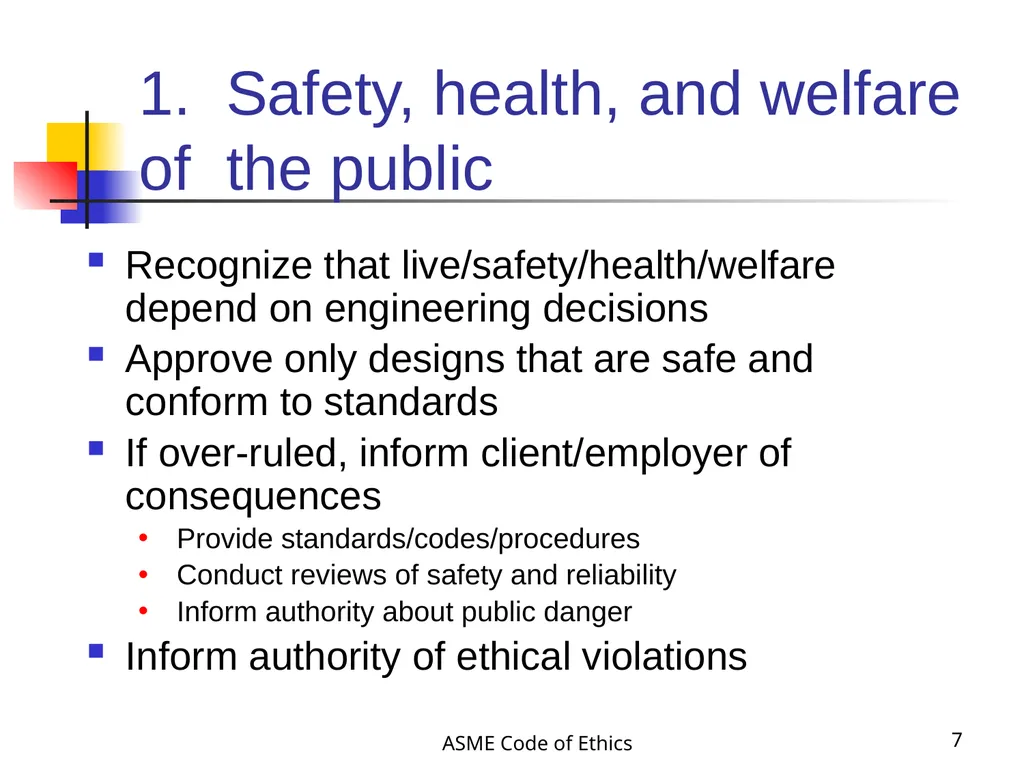 ASME Code of Ethics 1 Engineering Ethics - slide 7 of 18