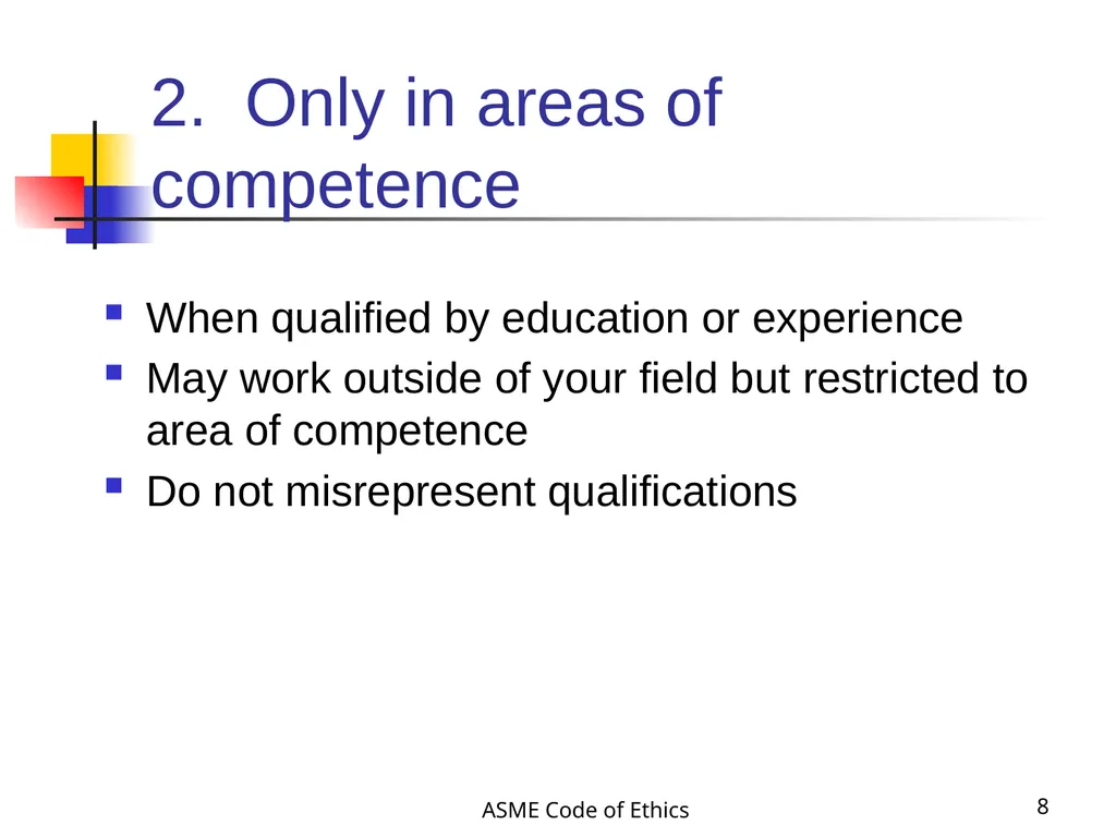 ASME Code of Ethics 1 Engineering Ethics - slide 8 of 18