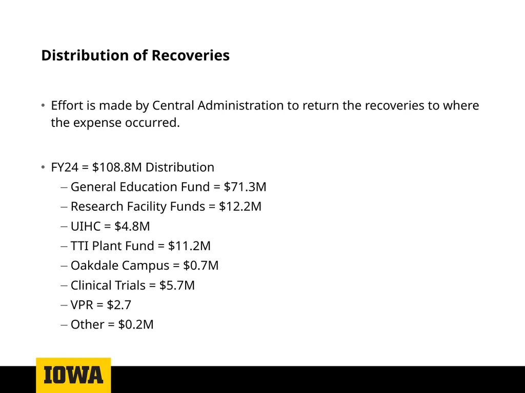 Facilities & Administrative Costs and Recoveries - slide 9 of 12