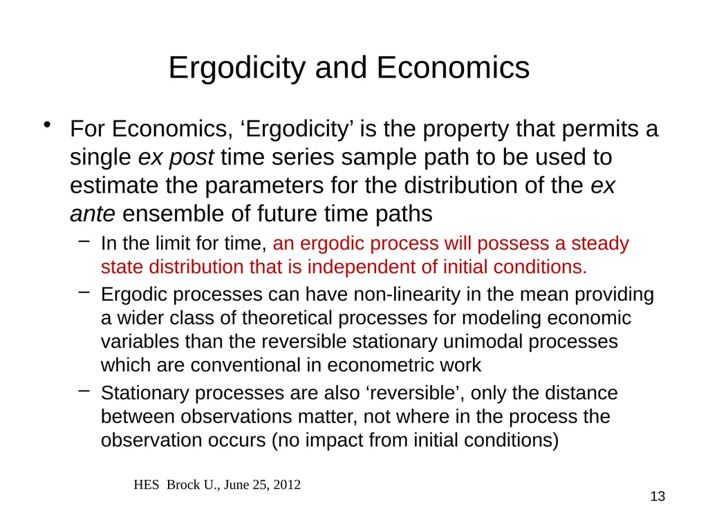 Ergodicity, Econophysics and the History of - slide 13 of 19