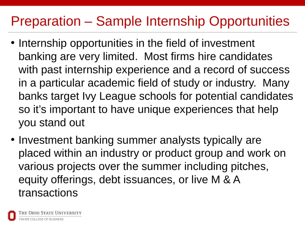 Explore Business Careers INVESTMENT BANKING Office - slide 5 of 14