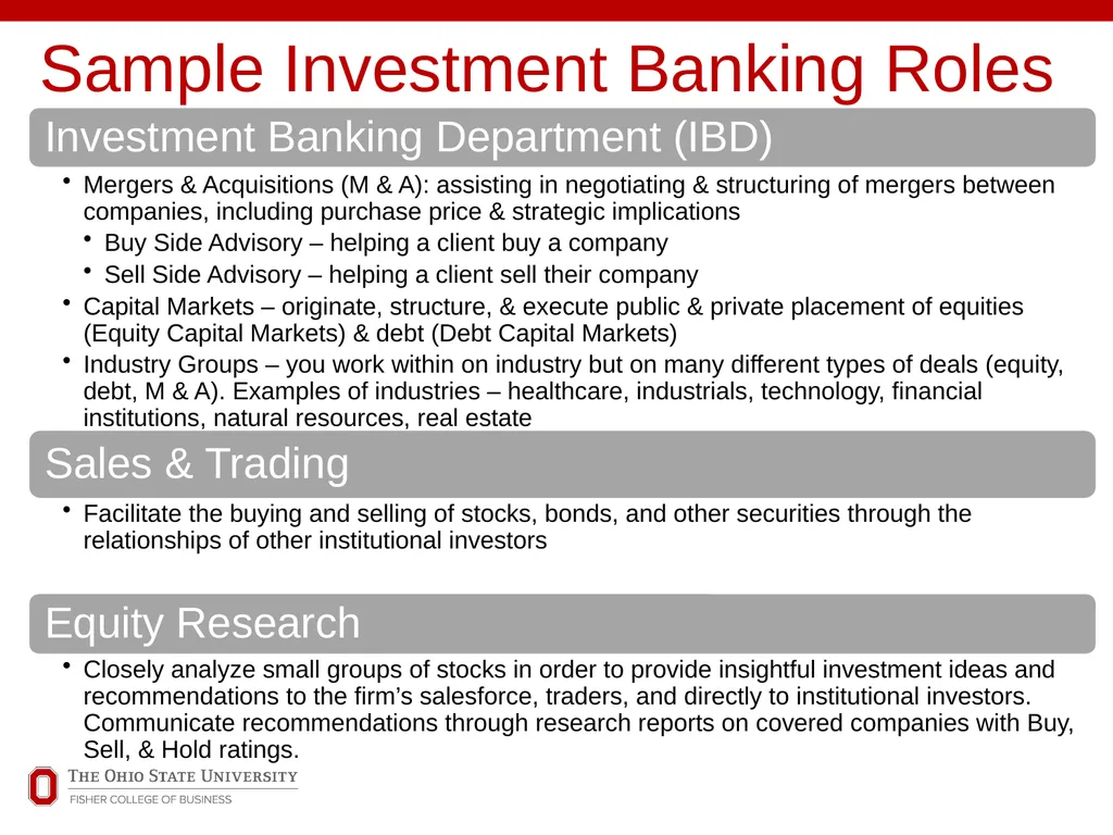 Explore Business Careers INVESTMENT BANKING Office - slide 8 of 14