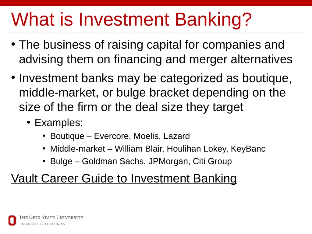 Explore Business Careers INVESTMENT BANKING Office - slide 2 of 14