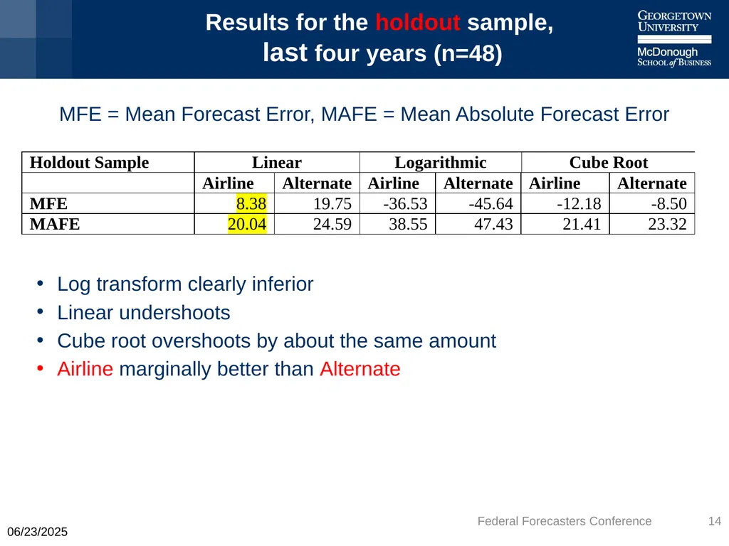 Machine Learning is Better – But When? Keith Ord - slide 14 of 25