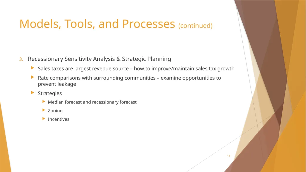 Sales Tax Forecasting Does One Size Fit All? Town - slide 11 of 42