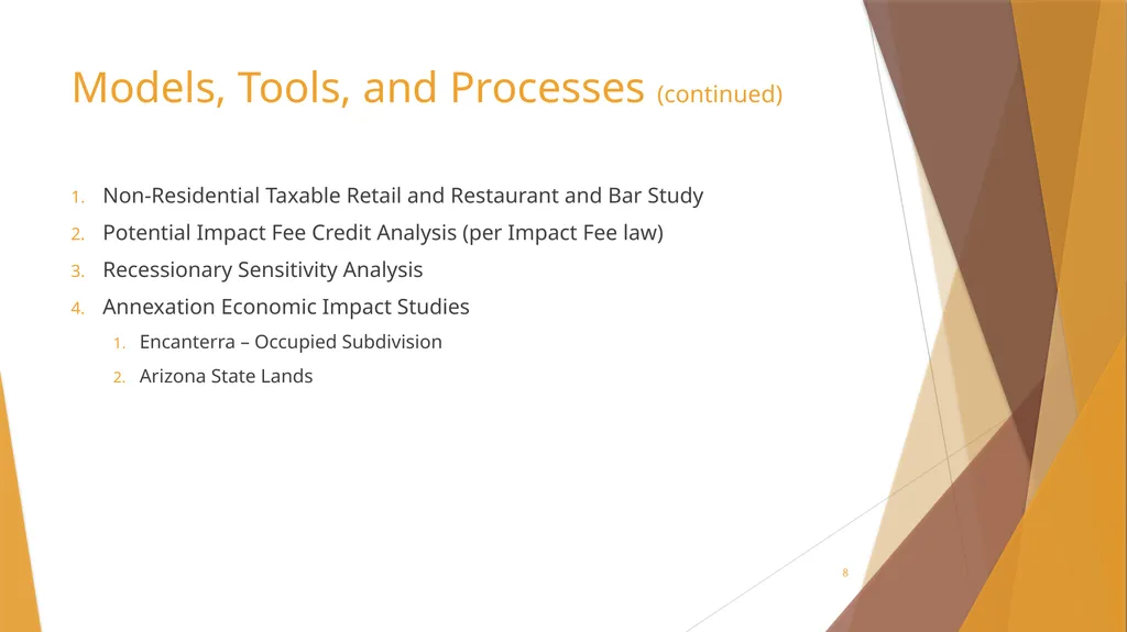 Sales Tax Forecasting Does One Size Fit All? Town - slide 8 of 42