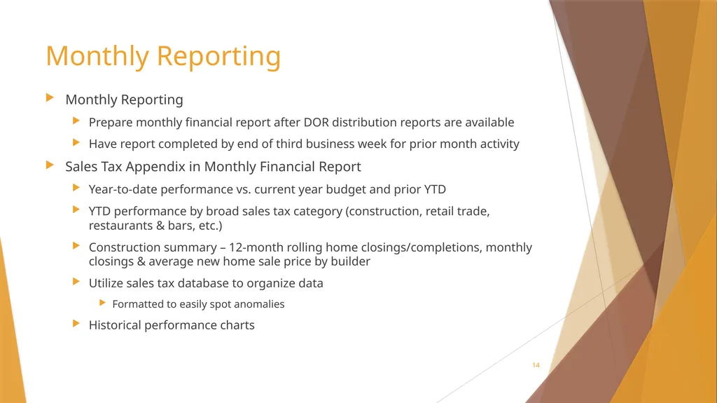 Sales Tax Forecasting Does One Size Fit All? Town - slide 14 of 42