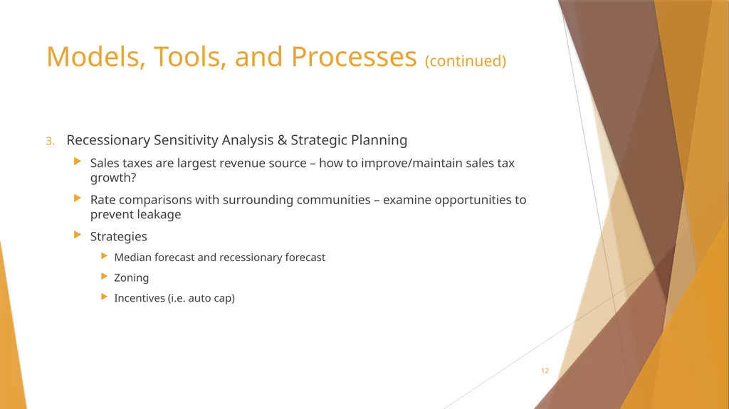 Sales Tax Forecasting Does One Size Fit All? Town - slide 12 of 43