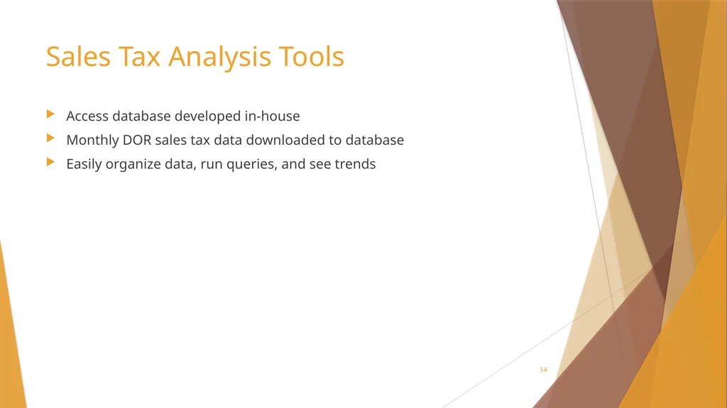 Sales Tax Forecasting Does One Size Fit All? Town - slide 14 of 43
