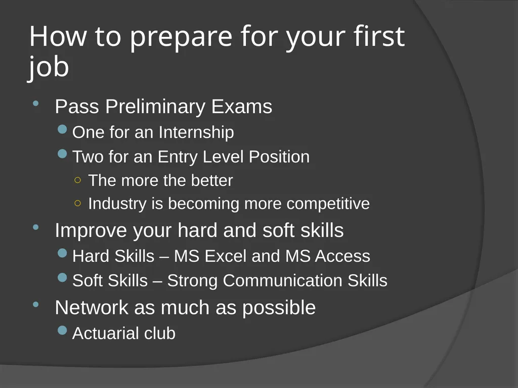 Becoming an Actuary Introductions Patrick Mannion - slide 13 of 15