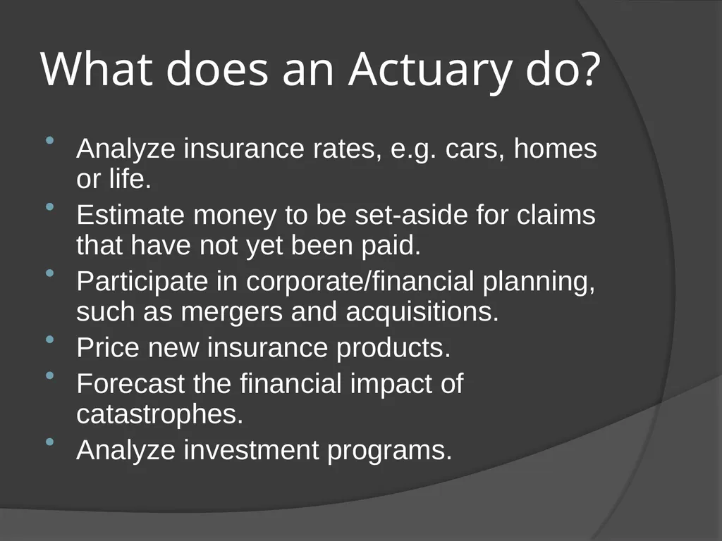 Becoming an Actuary Introductions Patrick Mannion - slide 7 of 15