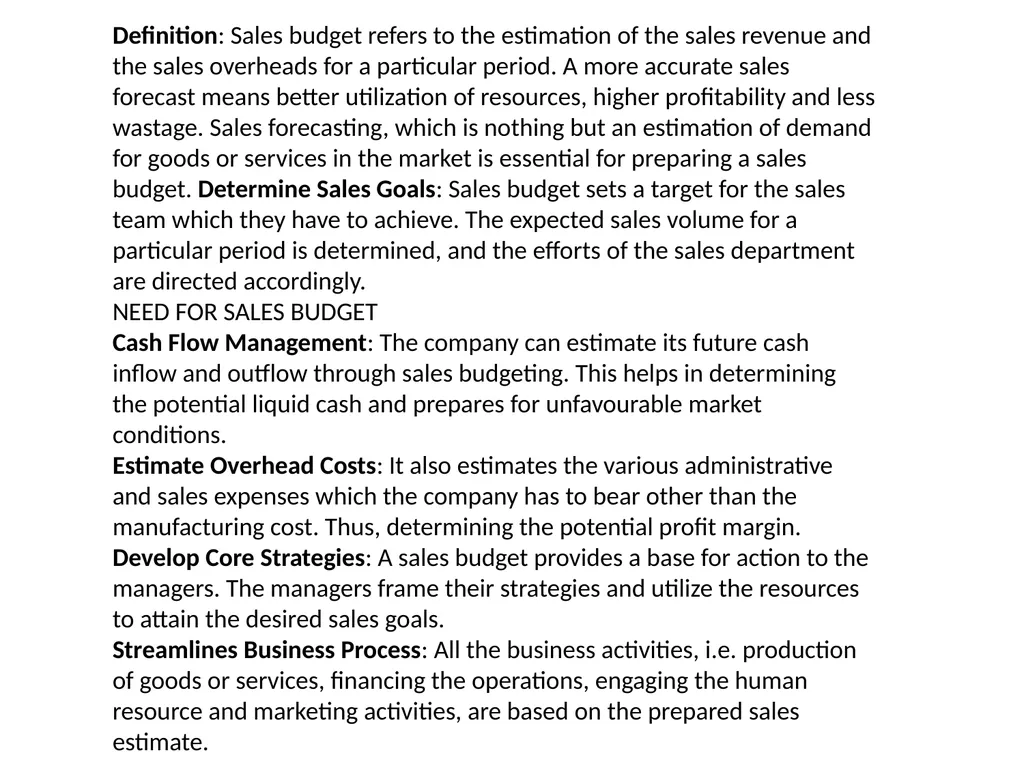 Sales Budget Definition: Sales budget refers to - slide 2 of 6