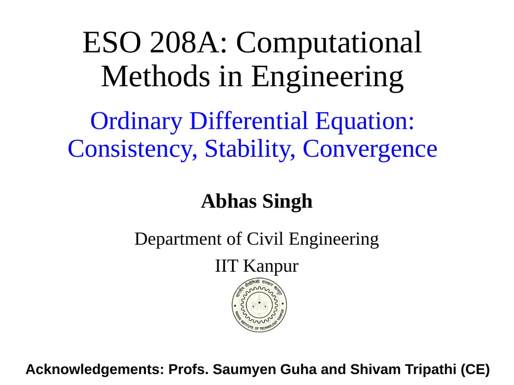 Ordinary Differential Equation The methods for - slide 18 of 36