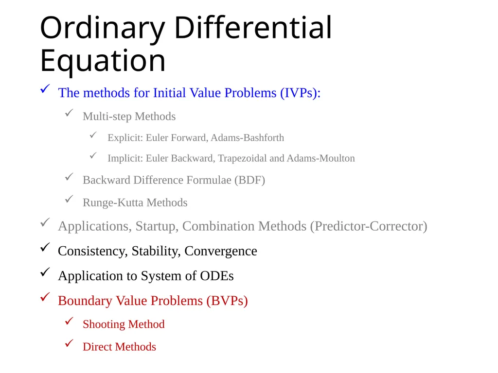 Ordinary Differential Equation The methods for - slide 1 of 36
