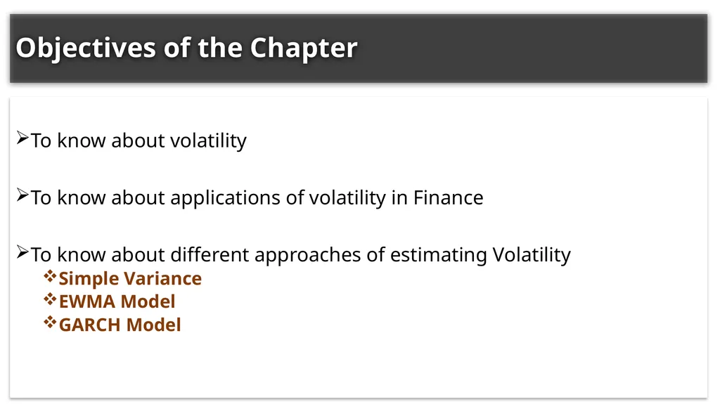 Chapter Two: Volatility Measurement Presented By: - slide 2 of 19
