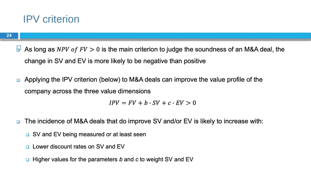 Corporate Finance for Long-Term Value Chapter 18: - slide 24 of 28