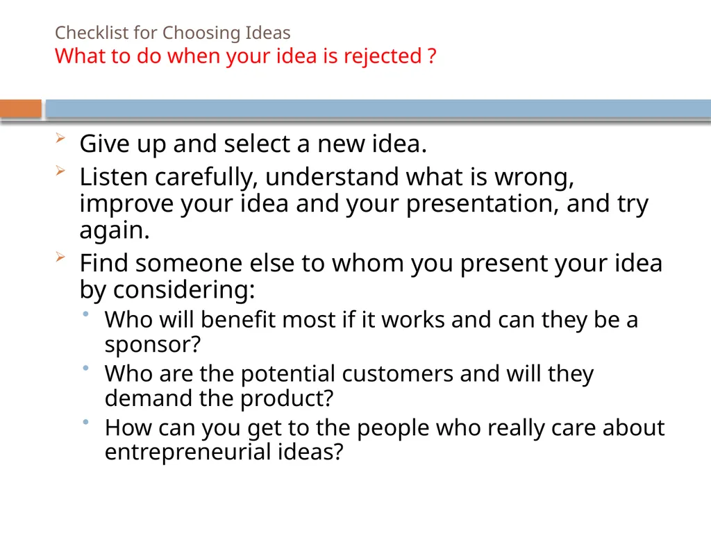 Entrepreneurship Development Search for Business - slide 20 of 20