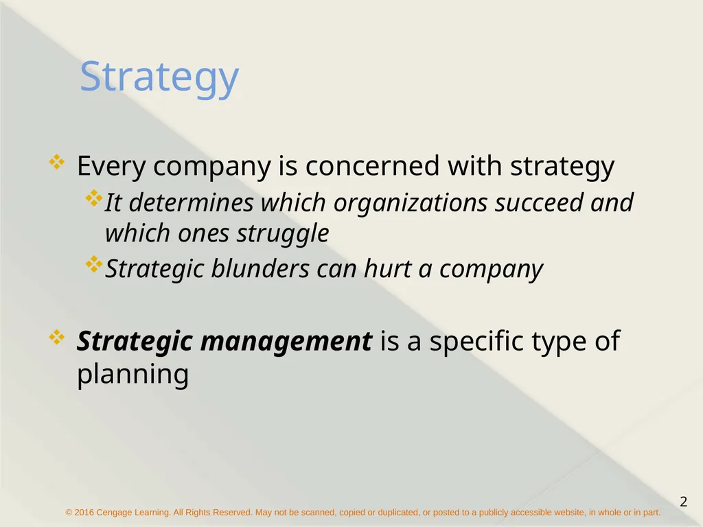 Chapter 8 Strategy Formulation and Execution - slide 2 of 24