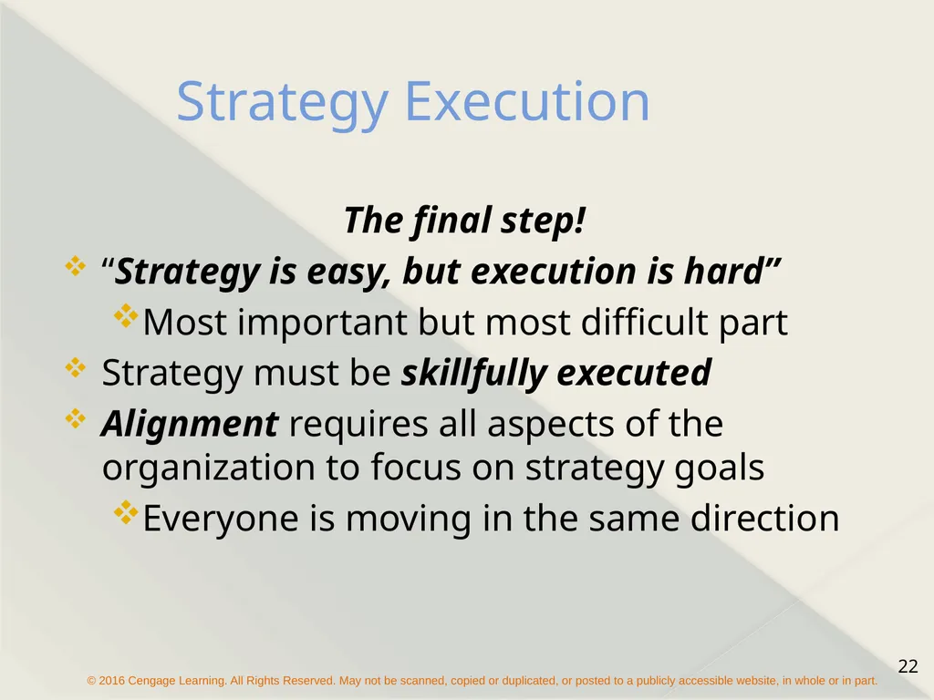Chapter 8 Strategy Formulation and Execution - slide 22 of 24