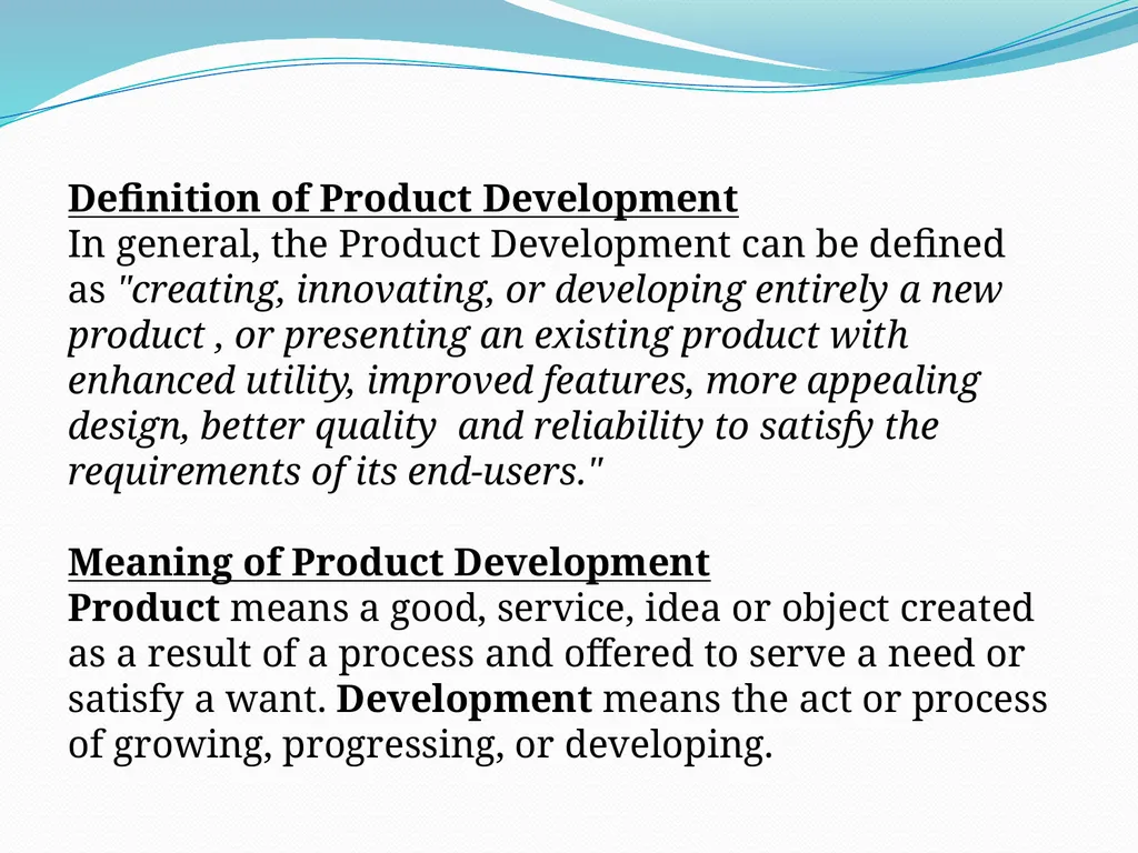 NEW PRODUCT DEVELOPMENT The development of - slide 3 of 25