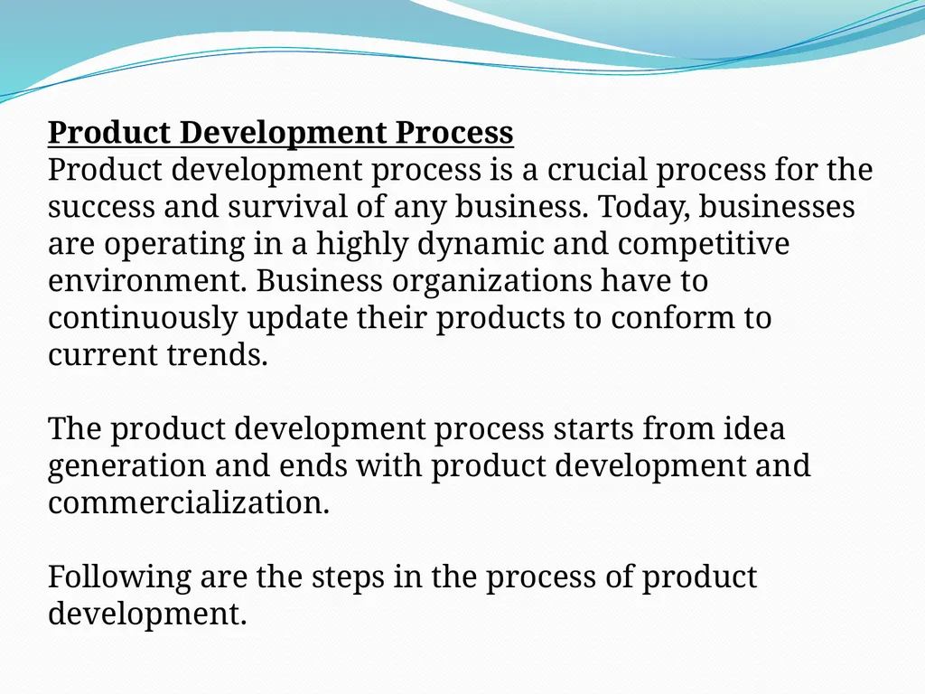 NEW PRODUCT DEVELOPMENT The development of - slide 5 of 25